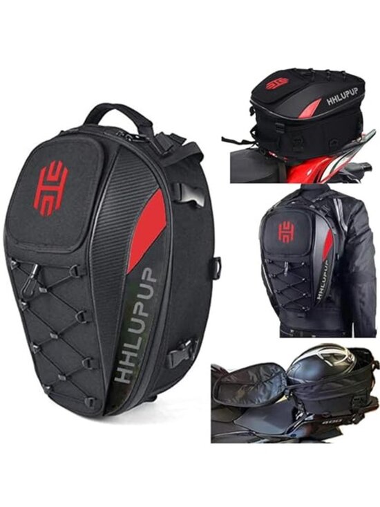 Other - New 38L Motorcycle Tail Bag Seat Helmet Large Capacity Motorcycle Backpack